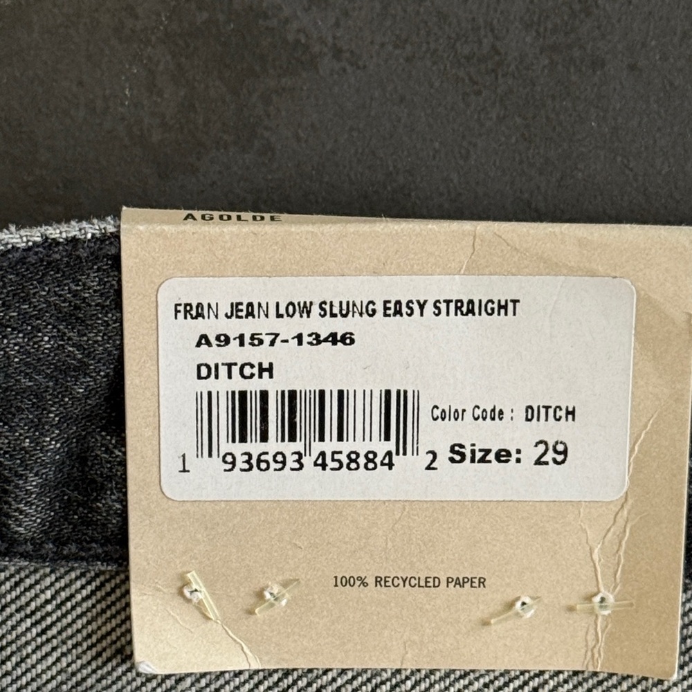 Agolde Women's Fran Charcoal Straight Leg Jeans - Picture 2 of 9